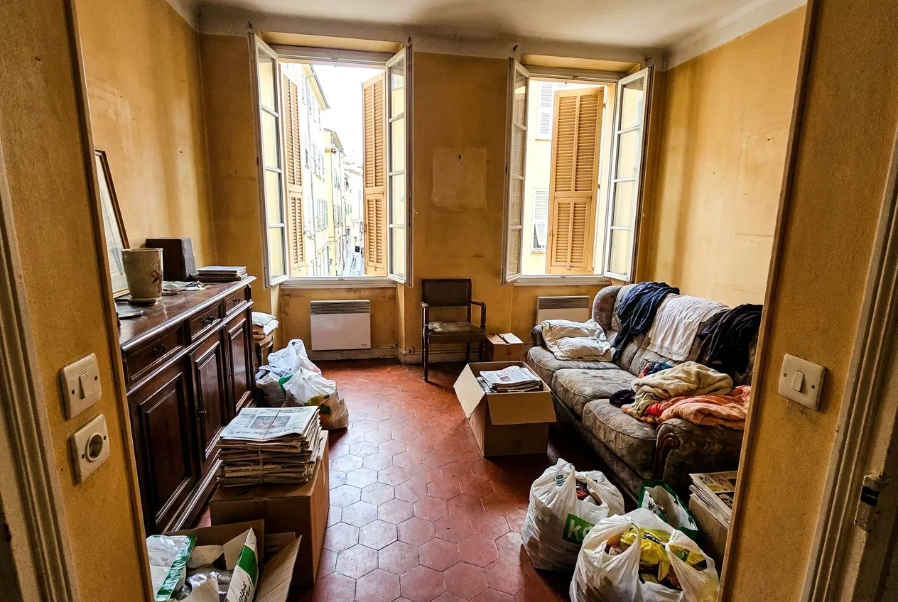 T2 au 5e étage sans ascenseur dans le Vieux-Nice, avant le débarras