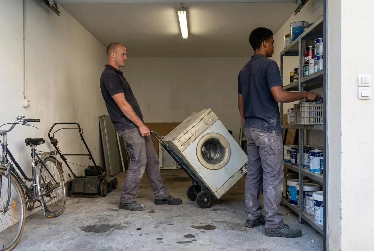 Débarras garage : l'équipe de Débarras Nice au travail
