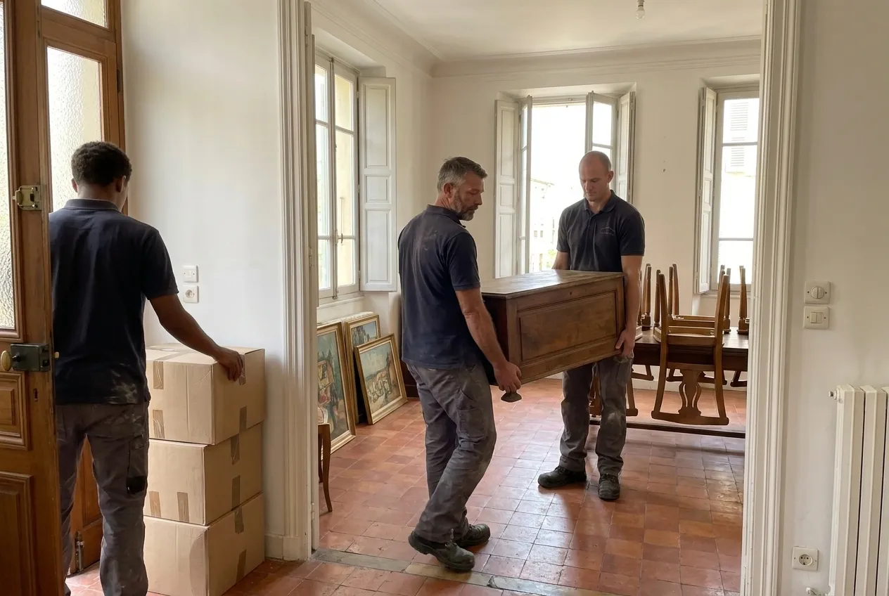 Débarras maison : l'équipe de Débarras Nice au travail